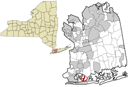 Location in Nassau County and the state of New York.