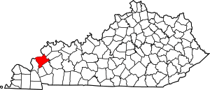 Map of Kentucky highlighting Crittenden County