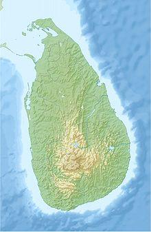 Map showing the location of Udawalawe National Park