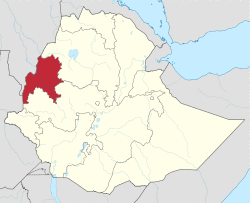 Map of Ethiopia showing Benishangul-Gumuz Region