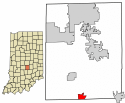 Location of Princes Lakes in Johnson County, Indiana.