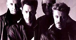 Tin Machine, 1991 Left to right: Gabrels, Tony Fox Sales, Hunt Sales, Bowie