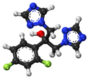 Fluconazole ball-and-stick model.png