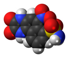 Space-filling model of the NBQX molecule
