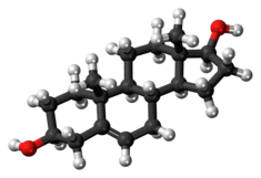 Androstenediol molecule ball.png