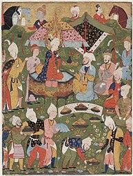 Safavid Dynasty, Joseph Enthroned from a Falnama (Book of Omens), circa 1550 AD.jpg