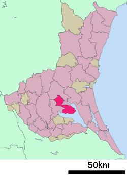 Location of Kasumigaura in Ibaraki Prefecture