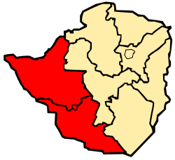 Map of AmaNdebele showing Matabeleland