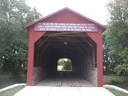 The Oquawka Wagon Bridge, a covered bridge in the township's far north