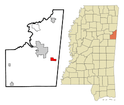 Location of New Hope, Mississippi