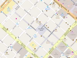 Street map of Greenmarket Square in Cape Town.