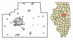 Location of McLean in McLean County, Illinois.