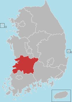 Location of North Jeolla Province