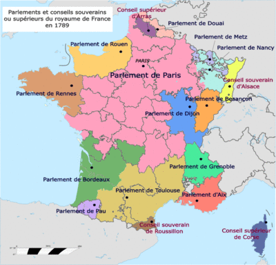 Parliaments and Sovereign Councils of the Kingdom of France in 1789 (fr).png