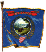 Previous State Flag, utilizing the Seal of Indiana.[1]