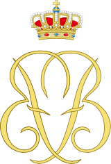 Dual Cypher of King Baudouin and Queen Fabiola of the Belgians, Variant.svg