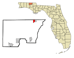 Location in Holmes County and the state of Florida