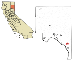 Location of Herlong in Lassen County, California.