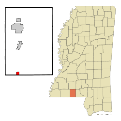 Location of Osyka, Mississippi