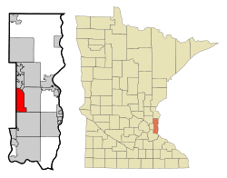 Location of the city of Oakdale within Washington County, Minnesota