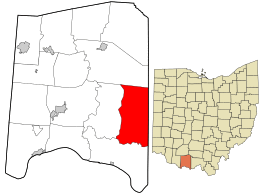 Location in Adams County and the state of Ohio.