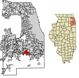 Location of Frankfort in Will county, Illinois.