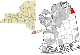 Location in Nassau County and the state of New York.