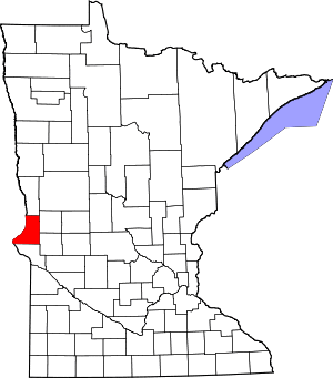 Map of Minnesota highlighting Traverse County