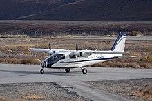 2017-09-20 02 Copenhagen AirTaxi (CAT) Partenavia P.68 Observer (OY-SUR) aircraft, Kangerlussuaq Airport, Greenalnd.jpg