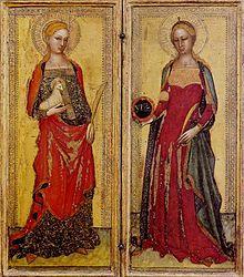 Andrea di Bonaiuto. St. Agnes and St. Domitilla. 1365. Galleria dell'Accademia, Florence..jpg