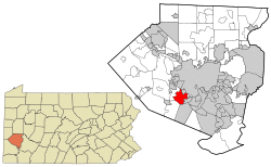 Location in Allegheny County and in Pennsylvania