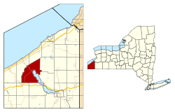 Location within Chautauqua County and New York