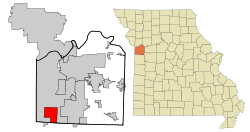 Location of Grandview, Missouri