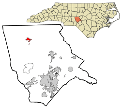 Location in Moore County and the state of North Carolina.
