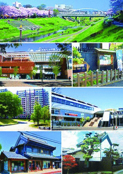 Tone Canal Nagareyama-ōtakanomori SC Kondō Isami jin'ya Nagareyama-ōtakanomori park exit Nagareyama-ōtakanomori Station Kuremono Shinkawaya store Akimoto family kura