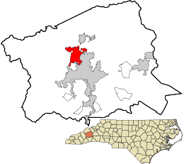 Location in Buncombe County and the state of North Carolina
