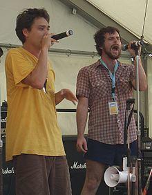 TZU (Joelistics, left, and Seed MC, right) performing at the Melbourne Big Day Out in 2006
