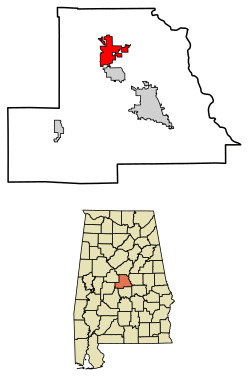 Location of Jemison in Chilton County, Alabama.