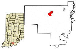 Location of English in Crawford County, Indiana.