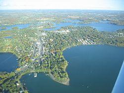 Aerial view of the town of Lindström