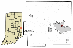 Location of Spring Grove in Wayne County, Indiana.