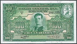 Paraguay 100 Paraguayan guaraní banknote of 1952.jpg