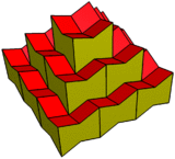 Elongated dodecahedron concave honeycomb.png