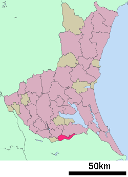 Location of Kawachi in Ibaraki Prefecture