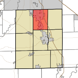 Map highlighting Pleasant Township, Johnson County, Indiana.svg
