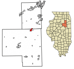 Location in Livingston and Grundy counties, Illinois