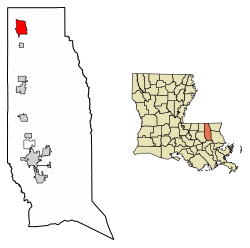 Location of Kentwood in Tangipahoa Parish, Louisiana.