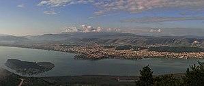 View of Lake Pamvotis and the city of Ioannina.