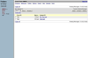 Screenshot of the SquirrelMail message view