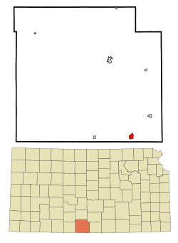 Location within Barber County and Kansas